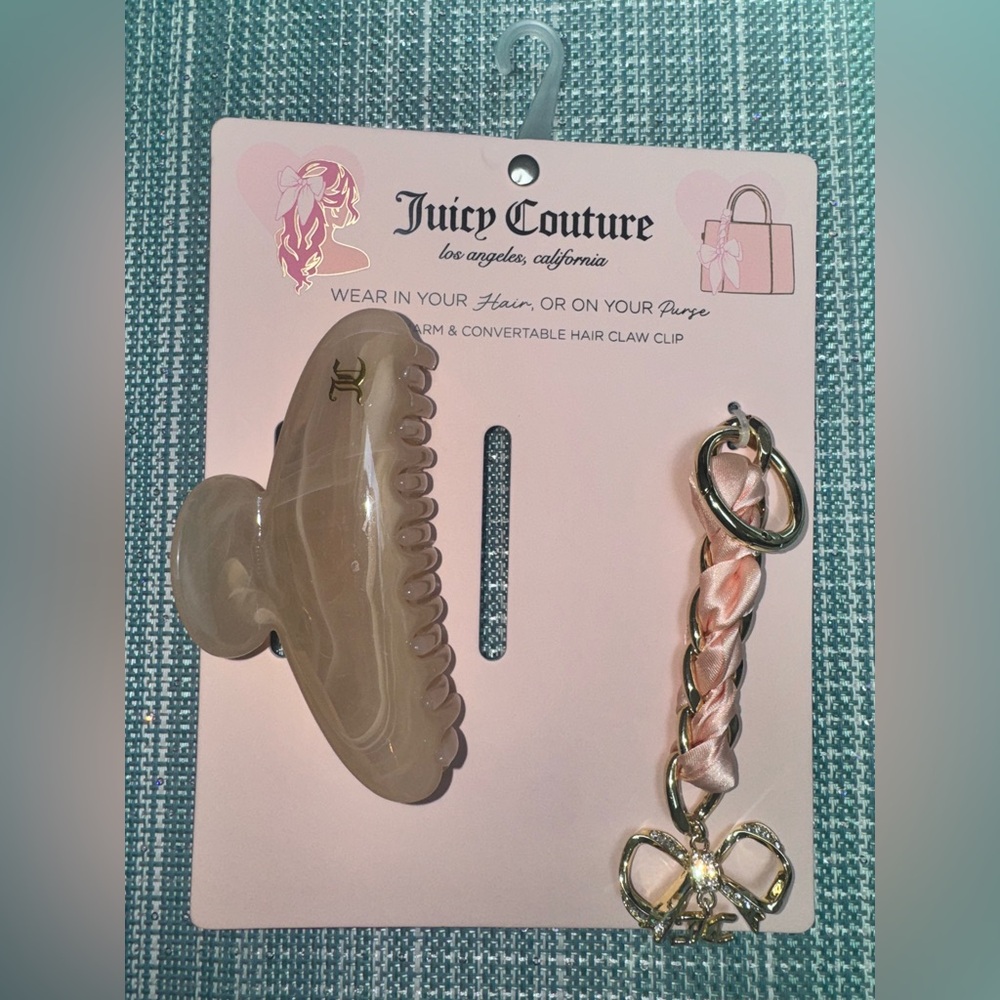 Juicy Couture Bag Charm And Convertable Hair Claw Clip